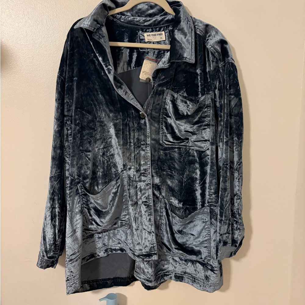 Free people velvet button up